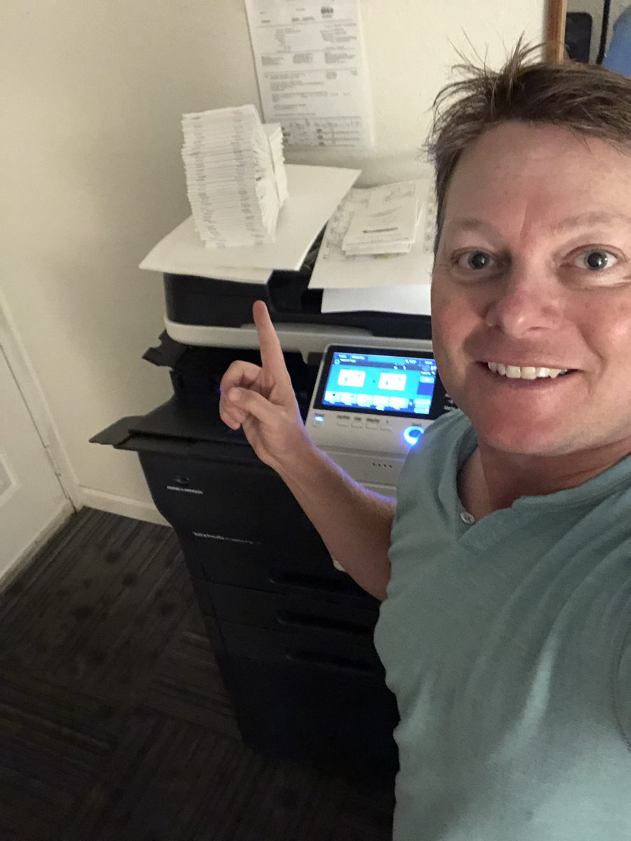 joeduplantis's tweet photo. @ricktaylor444 @KonicaMinoltaUS Huge thank you to the Konica Minolta team! 64 books, 704 pages printed, all ready for round 1 @SafewayOpen of the 2019 season hours earlier than last season. #3roundstogo #bizhub #C3851FS https://t.co/RgiKvE8fUq