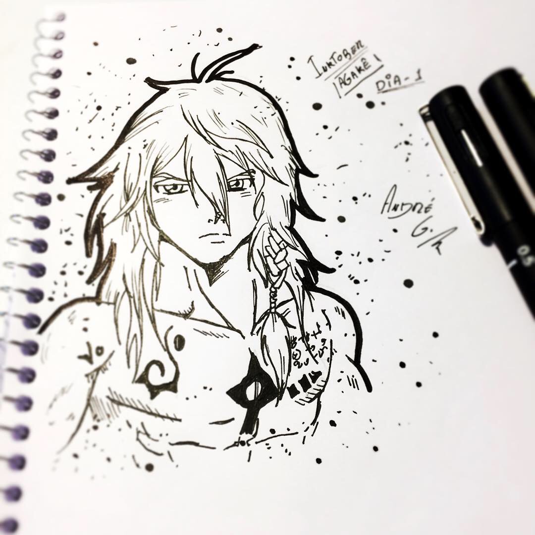 Guima_Rabisca's tweet photo. Estou participando esse ano do Inktober (Rezem pra eu conseguir ir até o final kkkk) E Estou Participando da Tabela da Agakê! 
- No dia 01 foi - Obra Azura's Heart 
.
.
#Inktober2018 #inktober #inktober2018day1 #inktoberday1 #agake https://t.co/BGKpv0BSi1