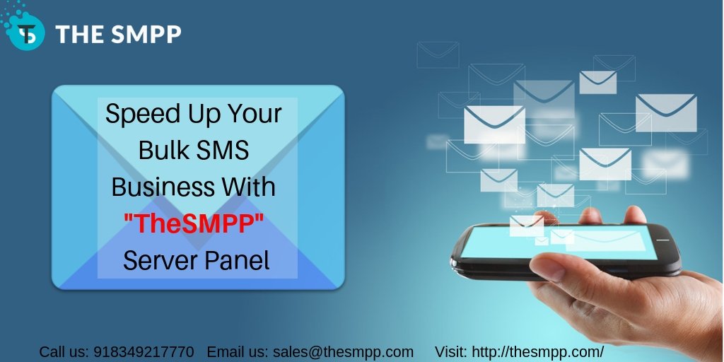 TheSMPP's tweet image. Speed up your Bulk SMS Business with TheSMPP server panel. To avail it visit us: thesmpp.com or Call us: 918349217770 Email us: sales@thesmpp.com.
  #TheSMPP #SMPPserver #SMPPpanel #SMPPclient #SMPPreseller #SMPP #BulkSMS #SMPPconectivity