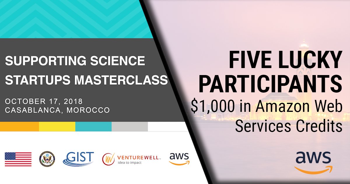 GISTNetwork's tweet photo. Thanks to @AWS_Gov, @GISTNetwork will be giving five lucky people $1,000 in AWS Credits. These can be used to scale on the cloud ☁️ or receive valuable tech training. Learn more about the #GISTMasterclass in #Morocco 🇲🇦 here: https://t.co/wBYjHkockD #DEMOAfrica https://t.co/Phcz29fpLE