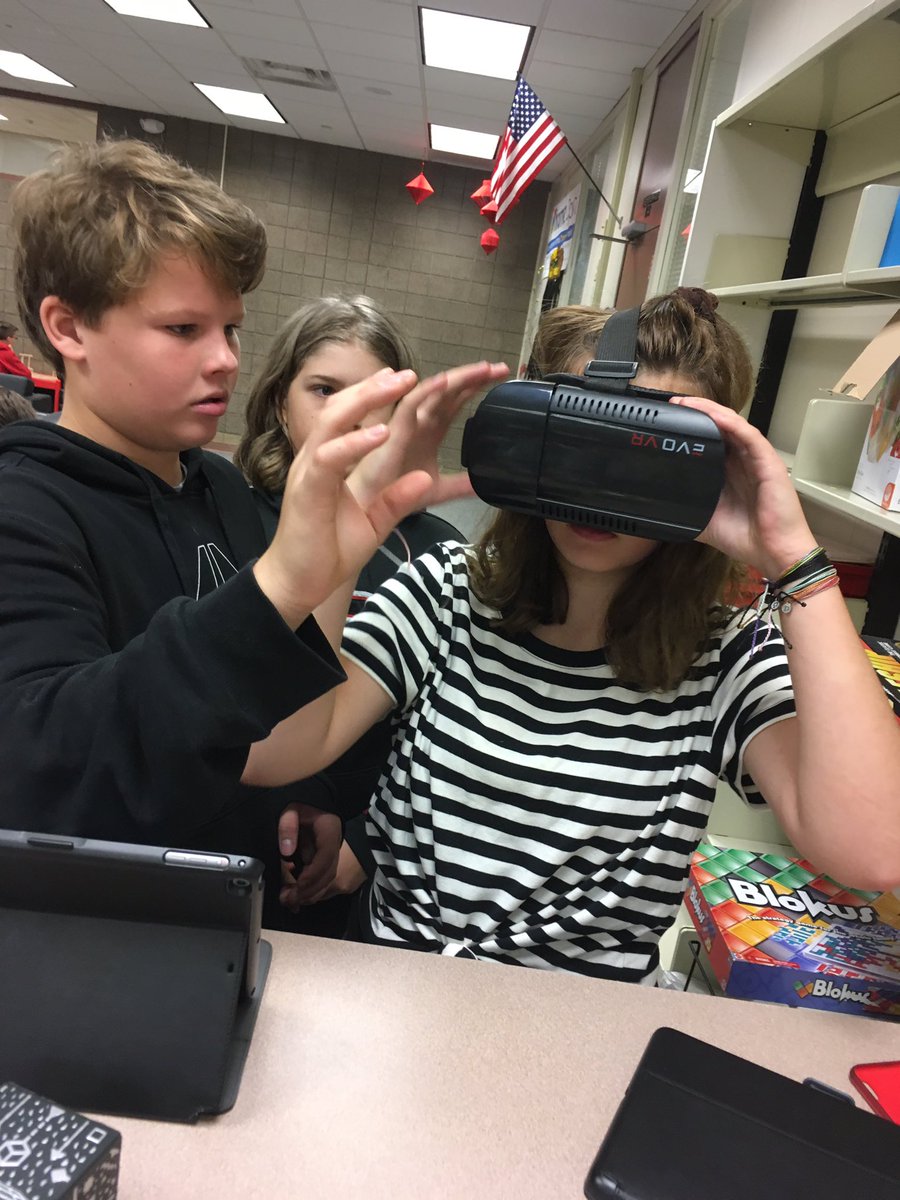LoriYerb's tweet image. When your homework is done and you still have 25 minutes of study hall...a little VR exploration, some robot building, coding, brain games, Keva construction. The @ElkRiverVMS #makerspace was busy this morning. #aworkinprogress #unstructuredlearning
