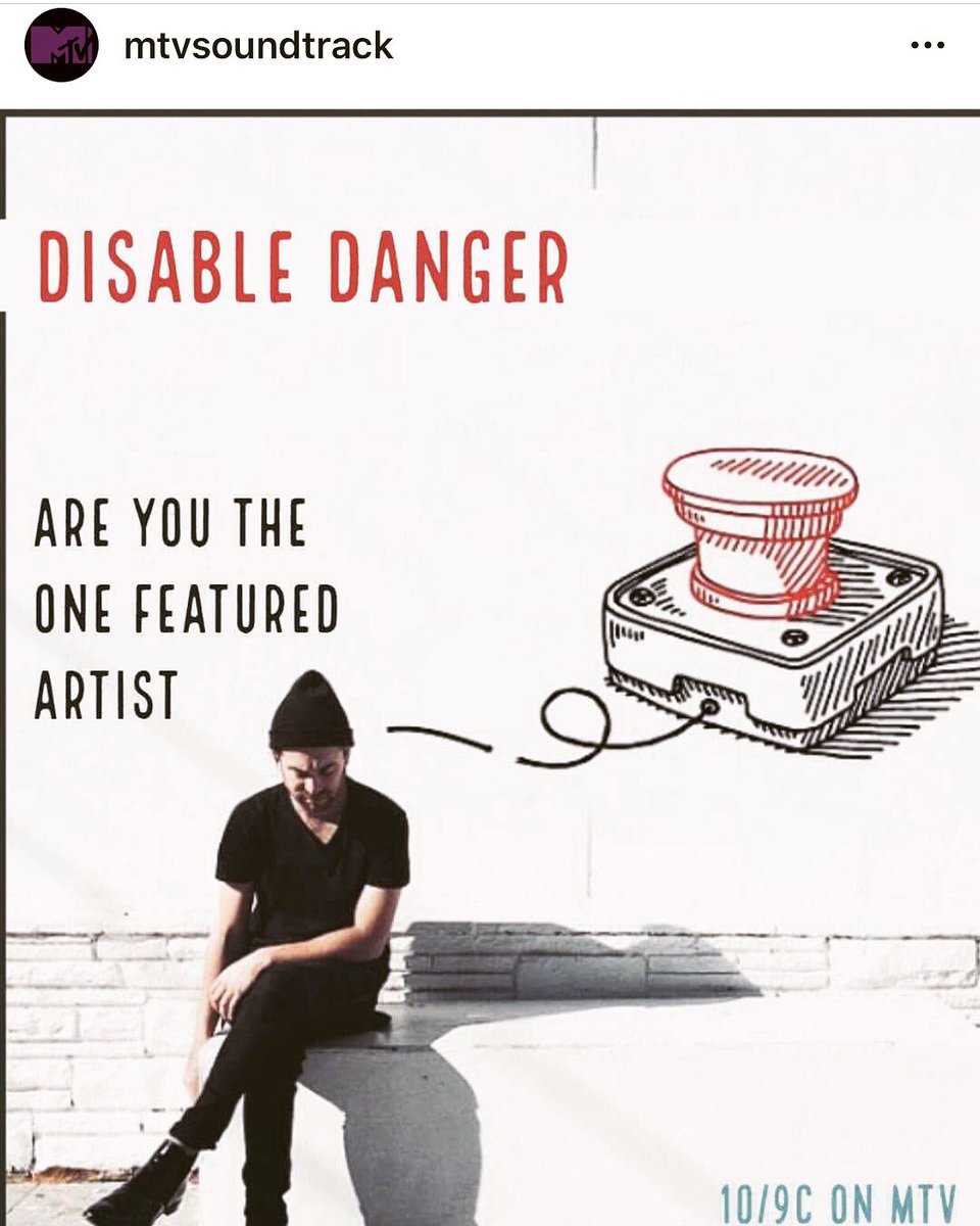 DisableDanger's tweet photo. Listen for @DisableDanger on tonight’s @AREUTHE1 on @MTV. Thanks for the love @MTVsoundtrack ❤️❤️❤️ https://t.co/Vq7Wt0zmMK