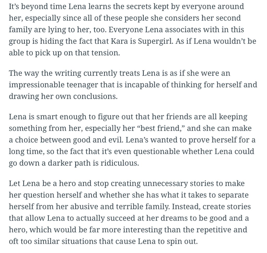 shipperofstuff's tweet photo. We love articles that point out just how dumb the Supergirl writers are &amp; how #lenaisgood &amp; not like her abusive family

 https://t.co/cRqtmNTBZl https://t.co/KbWWnD3m1o