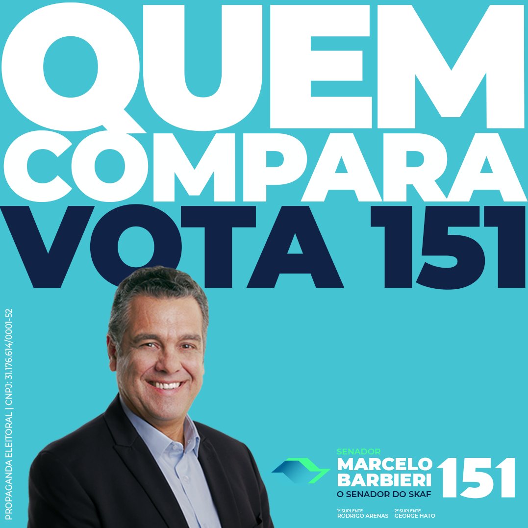 senadorbarbieri's tweet photo. DIA 07 DE OUTUBRO
PARA SENADOR VOTE 1⃣ 5⃣ 1⃣
Conheça mais da história e das propostas de Marcelo Barbieri para o Senado no site: https://t.co/bEOdznkMo0
#marcelobarbieri #marcelobarbieri151 #senador151 #SenadordoSkaf #SenadorDosMunicipios #Vote151 #SenadorSaoPaulo https://t.co/8oQuA32i0U