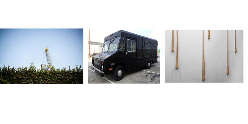 oil rig truck and paper