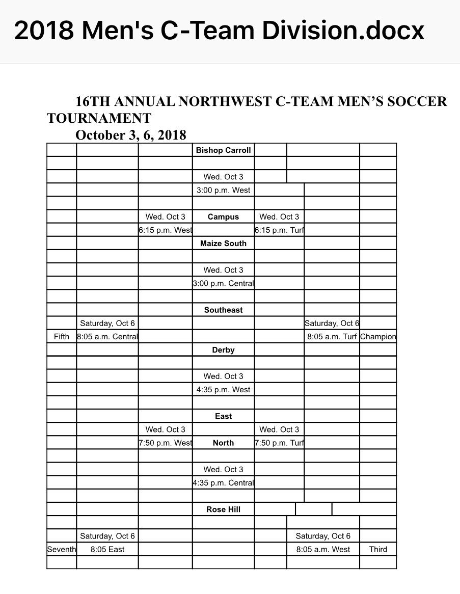 CWullschleger's tweet photo. NW JV &amp; C tournament brackets https://t.co/dYC85XanWm