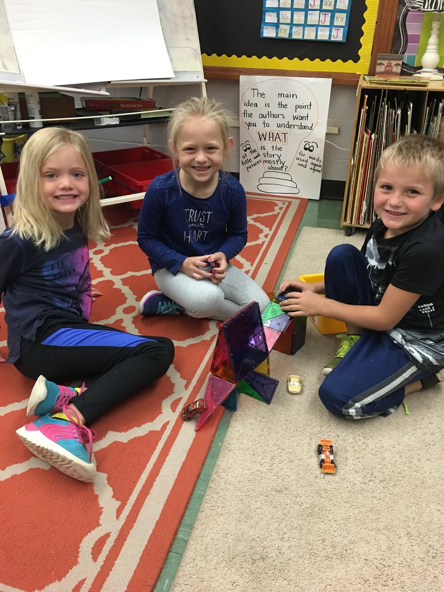 Morning Tubs are becoming a big hit in our classroom. This week one of the tub’s tasks is to build a structure for a car to roll down. This group of students got a ramp built and even had a structure to keep the rain off the car. Way to go!  #HuskyNProud