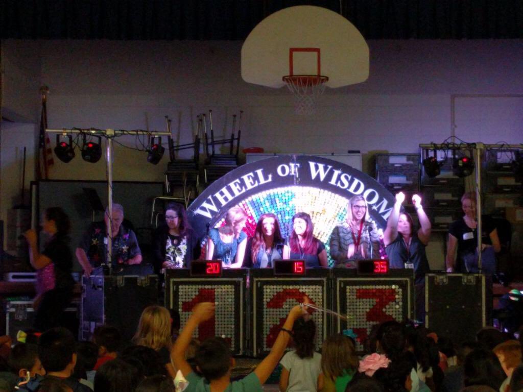 MsJensen19's tweet photo. Thanks to the Lake Park PTA for an awesome Wheel of Wisdom assembly!  We all had a great time! #LPPanthers #ASD4ALL https://t.co/raIgmG19BK