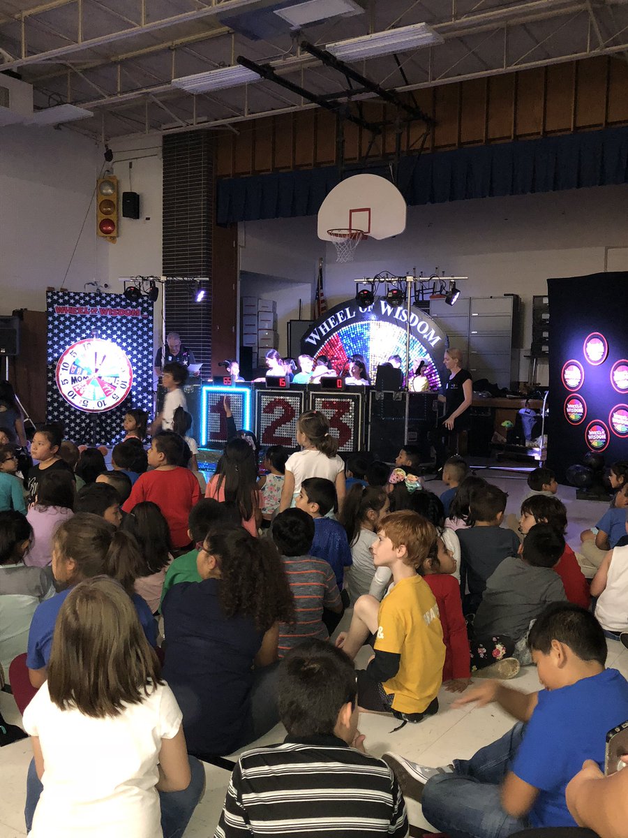 MsJensen19's tweet photo. Thanks to the Lake Park PTA for an awesome Wheel of Wisdom assembly!  We all had a great time! #LPPanthers #ASD4ALL https://t.co/raIgmG19BK