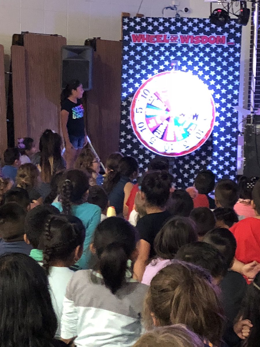 MsJensen19's tweet photo. Thanks to the Lake Park PTA for an awesome Wheel of Wisdom assembly!  We all had a great time! #LPPanthers #ASD4ALL https://t.co/raIgmG19BK