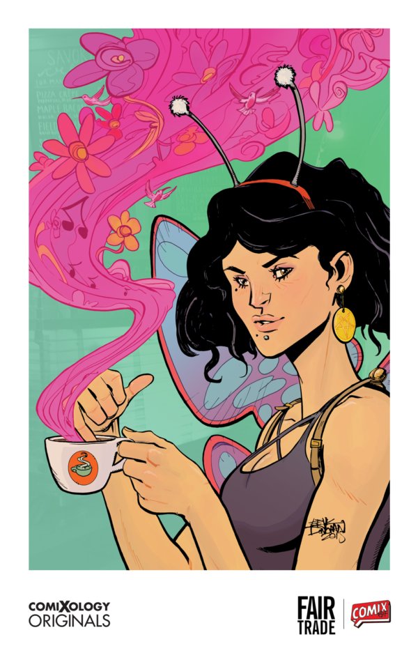 Comixology's tweet photo. #FairTrade artist, @ErykDonovan, will be signing copies of this limited edition poster today at 1PM in Artist Alley #1B5! #NYCC https://t.co/KUU4mXK0Zz