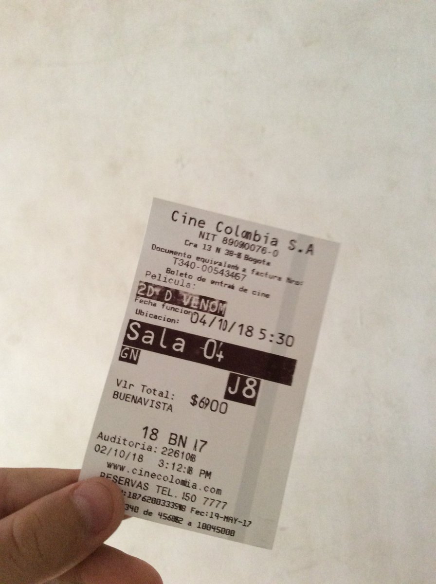 LarrottaSaid's tweet photo. Ya Tengo Boletas para ver Venom :b
#venomlapelicula #Marvel #RottenTomates #Critica https://t.co/GU5AXW61K6