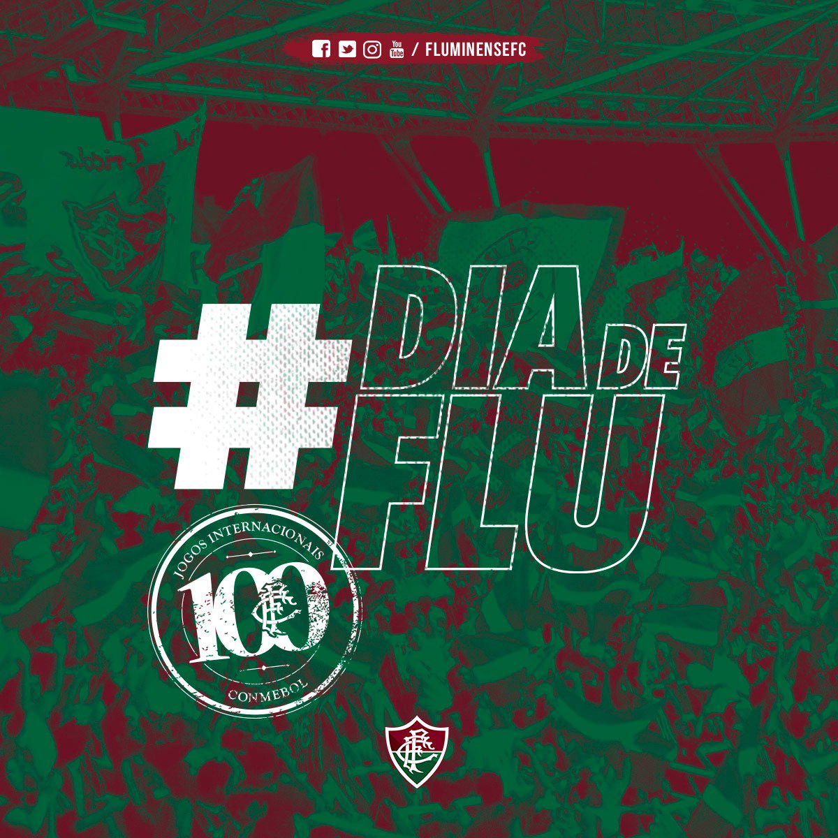FluminenseFC's tweet photo. FINALMENTE CHEGOU! É #DiaDeFlu! É dia de jogão! É dia do 100º jogo do Tricolor por competições sul-americanas! É dia de MARACA CHEIO! É dia de empurrar o Fluzão porque estamos #JuntosPelaSula! #VamosFluzão https://t.co/tKvAdTZyin