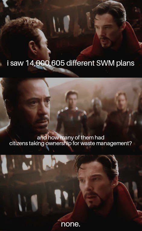 PolicyMemes's tweet photo. Urban waste is a behavioural problem. Period.
@urbanvoicesin @SwachhBharatGov @swachhindia @MoHUA_India @nswaindia  #WasteManagement #SWM #swachhbharat #AvengersInfinityWar #publicpolicy #UrbanGovernance https://t.co/7PFMD6qoCt