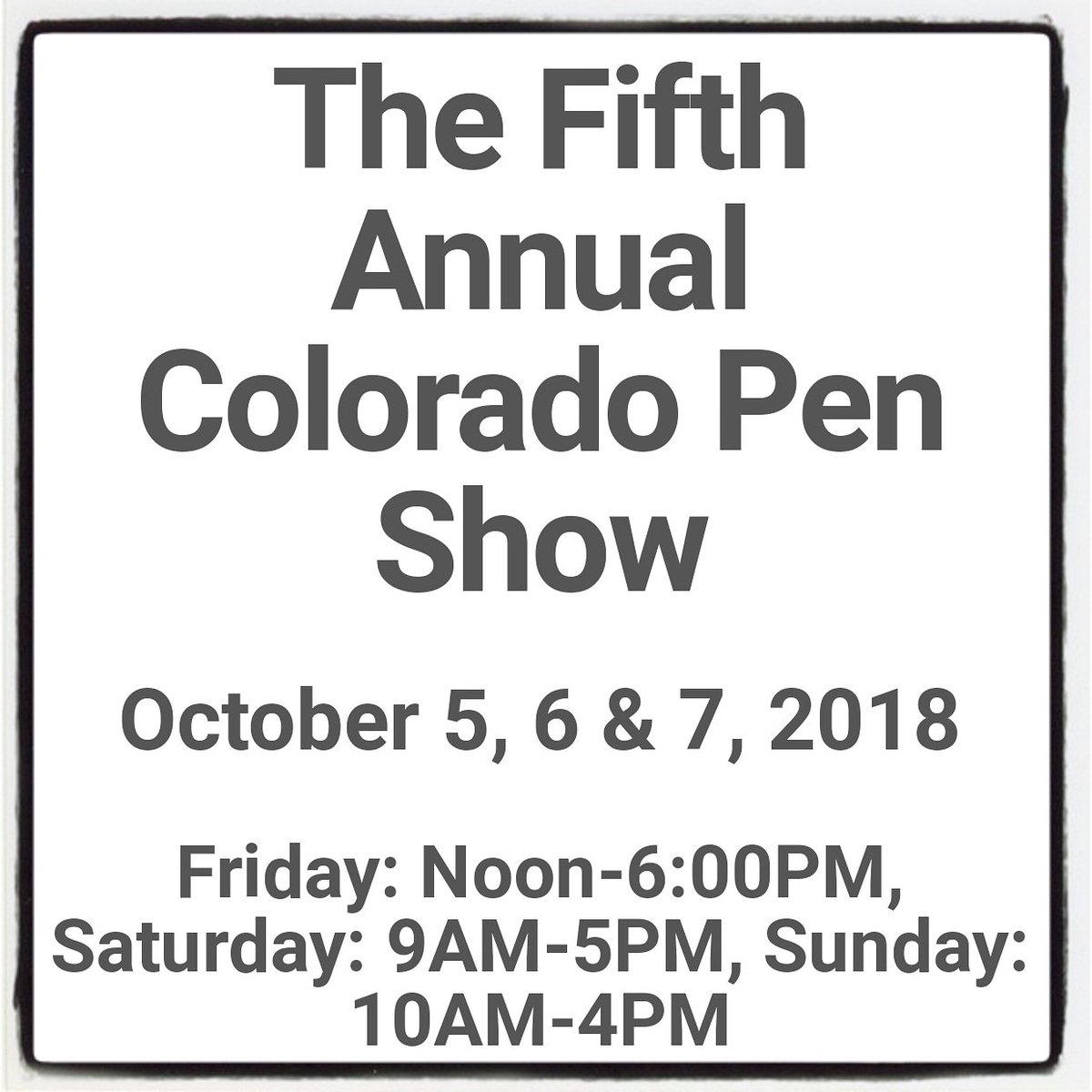 FaustineK's tweet photo. COLORADO PEN SHOW PEN SHOW PEN SHOW!!! 1 day and 16 hours from now!!! #Colorado #denver #MileHighCity #fountainpens #papergeek #pengeek #coloradopenshow2018 https://t.co/VJ5aErGrwj