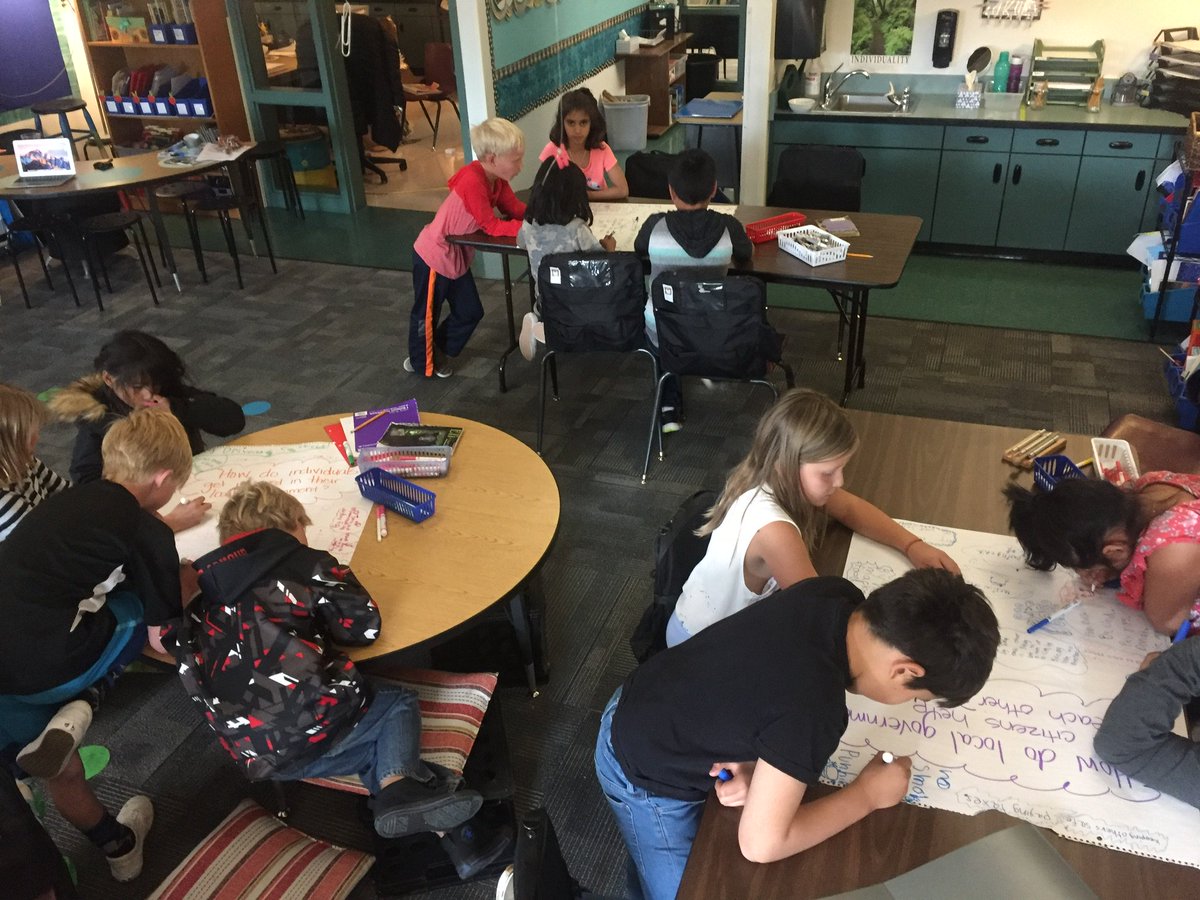 UBEjansen3rd's tweet photo. 3rd graders brainstormed their first thoughts on the relationship between local government and citizens and shared their thinking through chalk talks. Oh and we met the mayor! @UBEHawks https://t.co/tKIXaKxygC