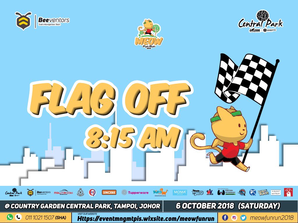 beeventors's tweet photo. Special announcement to all of our Meow Fun Run 2018 participant 😸

Our fun run flag off will be on 8.15am 🏃🏻‍♂️��🏻‍♀️🏃🏻‍♂️🏃🏻‍♀️🏃🏻‍♂️🏃🏻‍♀️🏃🏻‍♂️🏃🏻‍♀️🏃🏻‍♂️🏃🏻‍♀️🏃🏻‍♂️🏃🏻‍♀️🏃🏻‍♂️
lets us all stay healthy and save cat together 😻💙🐱 https://t.co/hl60xlZxQ9