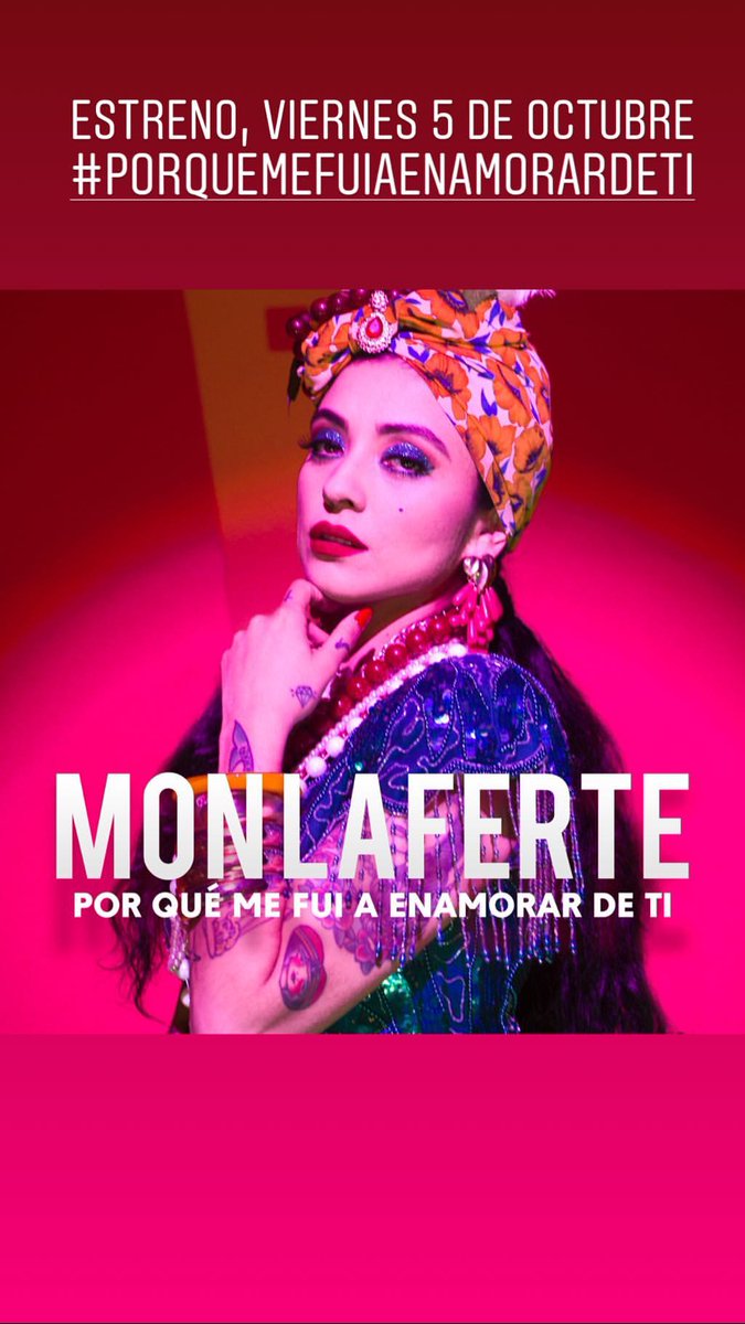 Fans_Yucatan's tweet photo. No te pierdas el estreno de @monlaferte  💖este viernes 5 de octubre #PORQUEMEFUIAENAMORARDETI 
¡¡¡Gran estreno pasa la voz 📣📣📣 https://t.co/3Yx0BH6Lb1