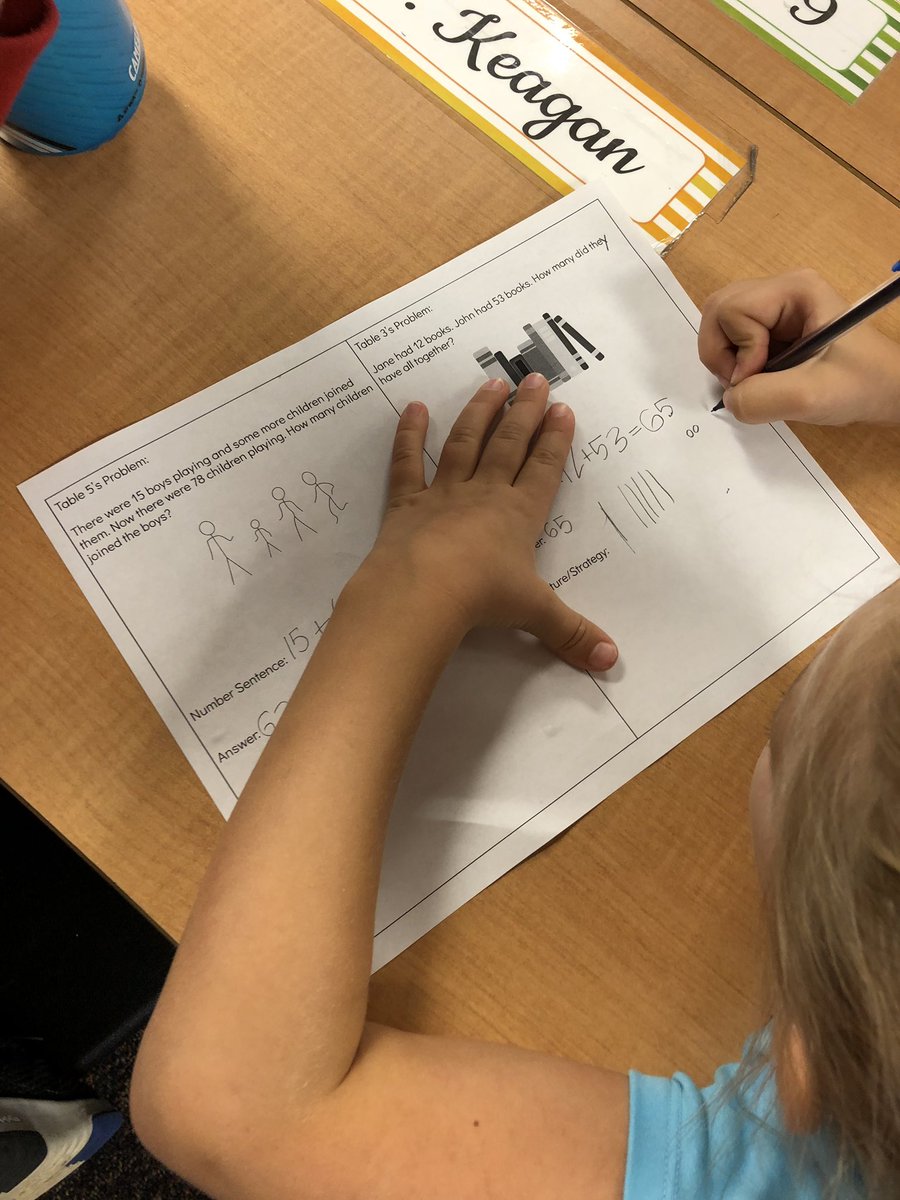 MsJRRISD's tweet photo. We spent some time reviewing and solving our own math story problems (yes we wrote them!). #partnerproblemsolving #MsJs2nd https://t.co/ZvKvCw9RI8