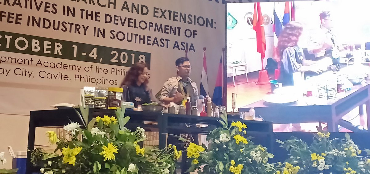 SEACEC1's tweet photo. Day 4: Mr. Richmond Victor Ejanda, R&amp;D Food Technologist, Properpack Asia Corporation with his skills demonstration on Coffee-Based Product Innovations. #SEACEC2018 https://t.co/4X7TKtN9ZJ