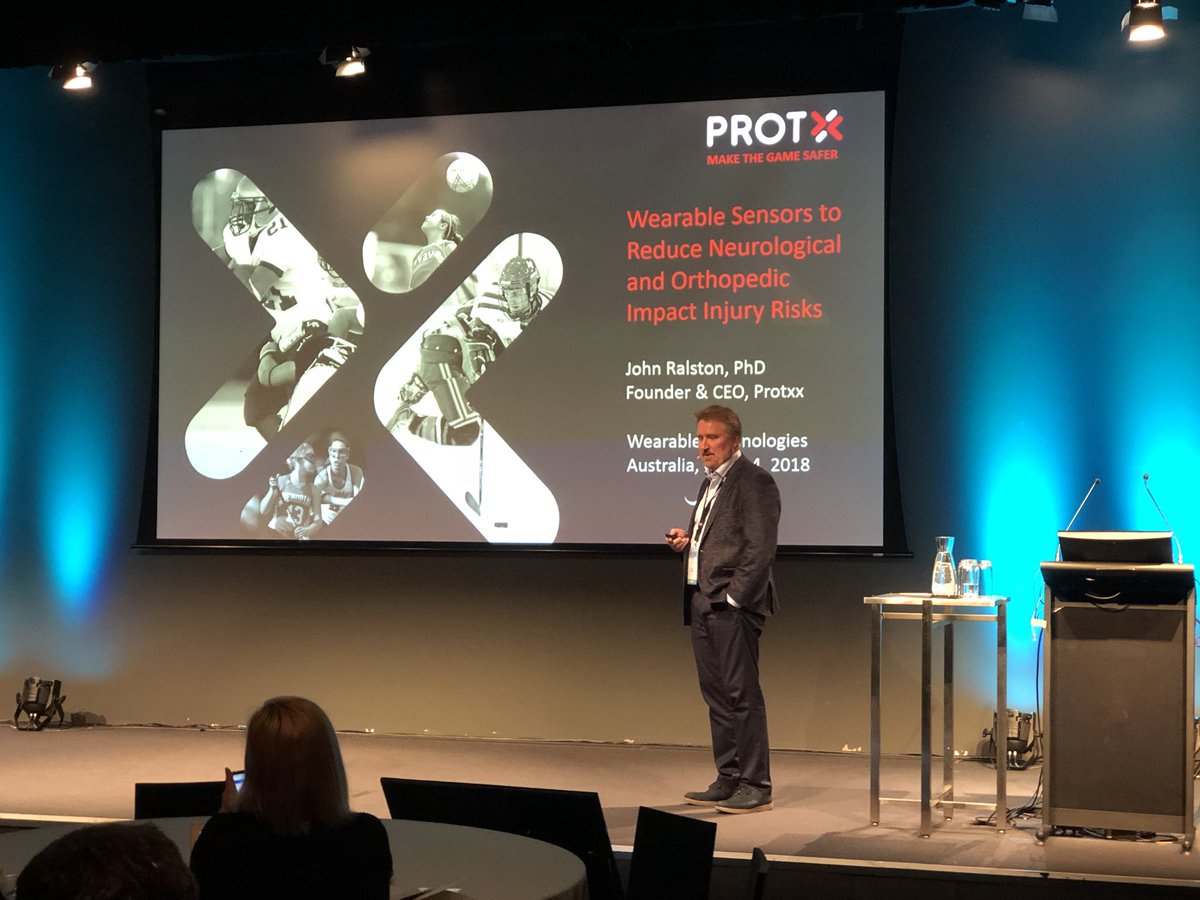 WT_AUS's tweet photo. Hear from International Keynote, John Ralston, CEO of Protxx, as he discusses ‘Designing Wearable Sensors to Reduce Neurological and Orthopedic Impact Injury Risks’ at #WTAUS18! #wearables #wearabletech @protxxsports https://t.co/YlkwiQQOrE