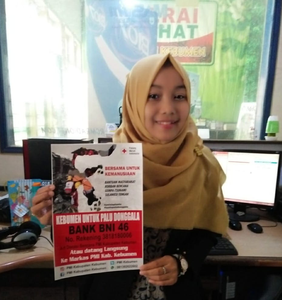 Duka Palu Donggala adalah duka kita semuanya. Yukk mari kita bantu saudara kita yang ditimpa musibah. Donasikan sebagian rezeki kita untuk mereka melalui BANK BNI 46 No.Rekening 3818180006 a.n Donasi Bencana PMI Kabupaten Kebumen.
Atau datang langsung ke markas <a href="/PMIkebumen/">Humas PMI KEBUMEN</a>