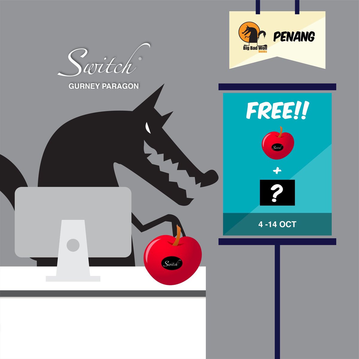 Switch Apple Mac On Twitter In Collaboration With Big Bad Wolf Books We Are Giving Out Free Fresh Apples And A Mystery Surprise At Switch 3rd Floor Gurney Paragon When You Spend
