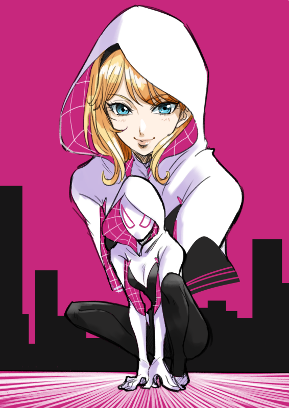 「スパイダーグウェン 」|月影おやまのイラスト