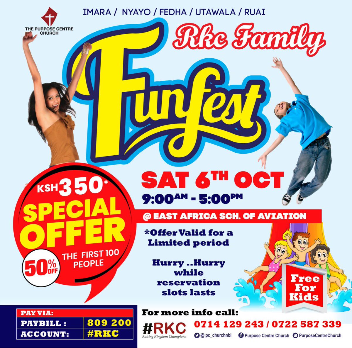 EquipWB's tweet photo. Good news! For the 1st 100 people, 50% off the registration amount..🤯🙆🏿‍♂️👏

So Hurry while reservation slots remain😊
Pay Bill No. 809200 
Account name:#RKC 

For sponsorship please call/sms/ WhatsApp us on  +254714129243 or  0722587339
 #RKCfunfest https://t.co/AOs6Lw7VdK