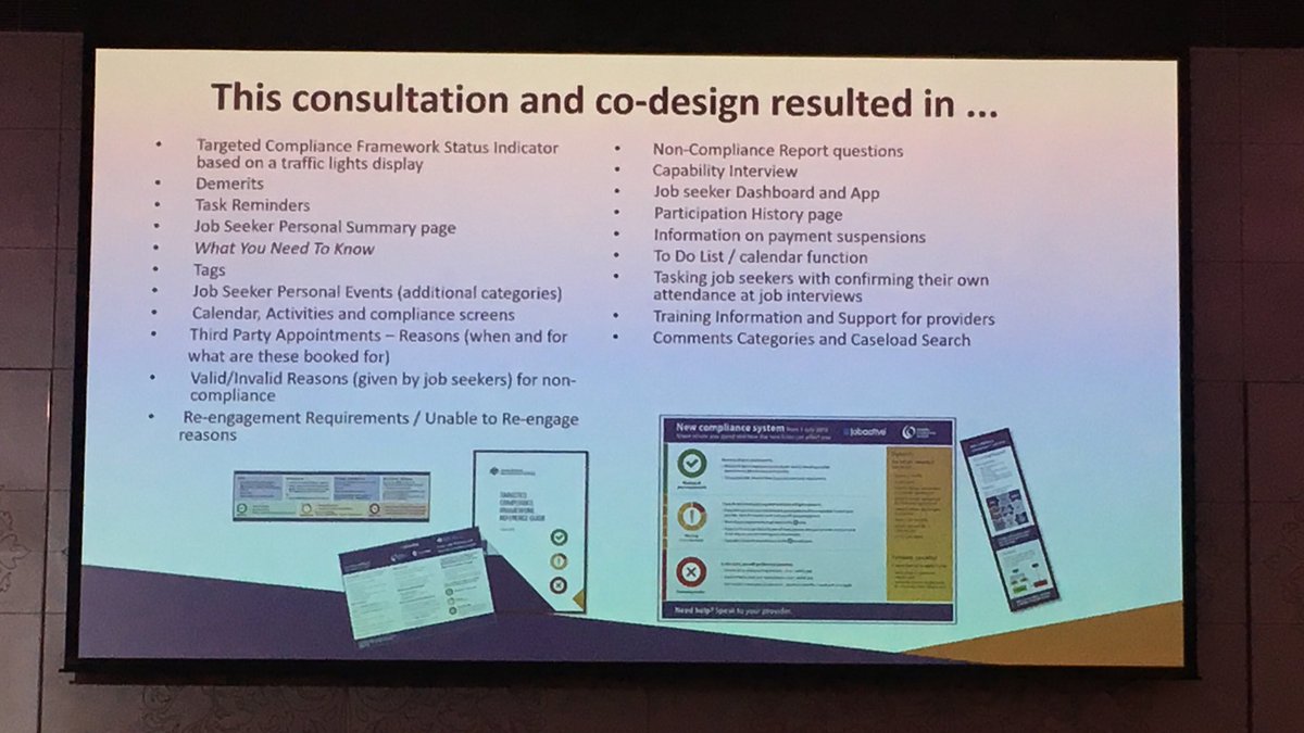 olney_sue's tweet photo. The Targeted Compliance Framework flowed from consultation and codesign with providers who provided “invaluable advice” through the design process #jaconf https://t.co/oCpG9tEzNb