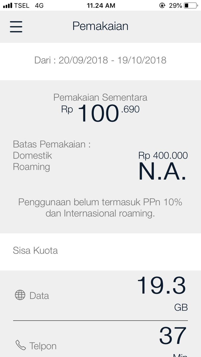 dipradnya's tweet photo. @Telkomsel min saya mau tanya, ketika kmrn kuotanya bru refill tgl 20 tiba2 pemakaian sementara saya langsung 100.690, pdhl saya hanya pakai 690 rupiah. Biasanya tidak prnh seperti ini, boleh tolg di cek apakah trjadi kesalahan atau bagaimana. Krna saya tidak memakai hingga 100rb https://t.co/MSMCfdKCSu