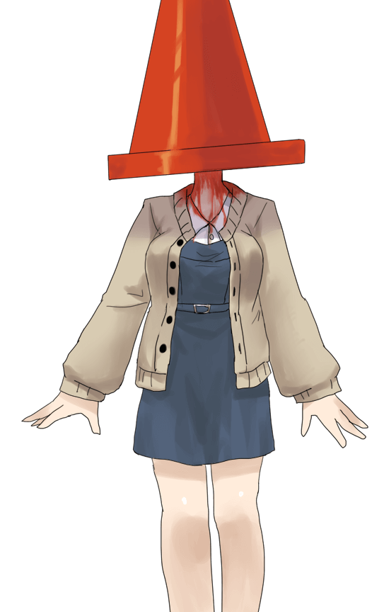 Twitter 上的 𝒎𝒌𝒃𝒕 カラーコーンをかぶったスタイルのいい女子高生のイラストです T Co N0d4jwsp8y Twitter