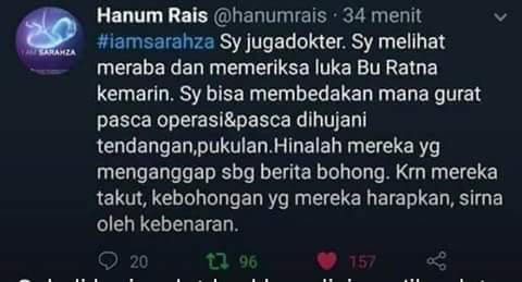 Saptuning_Jagad's tweet photo. Bu dokter @hanumrais coba lihat sekali lagi. Tidak mgkn bu dokter ditipu oleh nenek ratna kan ??? https://t.co/9L4ATPedYE