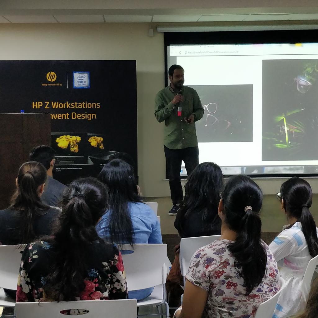 HPIndia's tweet photo. Reinvention demands creativity! Fellow innovators, @deepsang27 and Sayon Chatterjee went live at HP and @IndieFolio #ReinventDesign to instigate the creators of tomorrow @iiad_design! https://t.co/tWjYEVaTFT