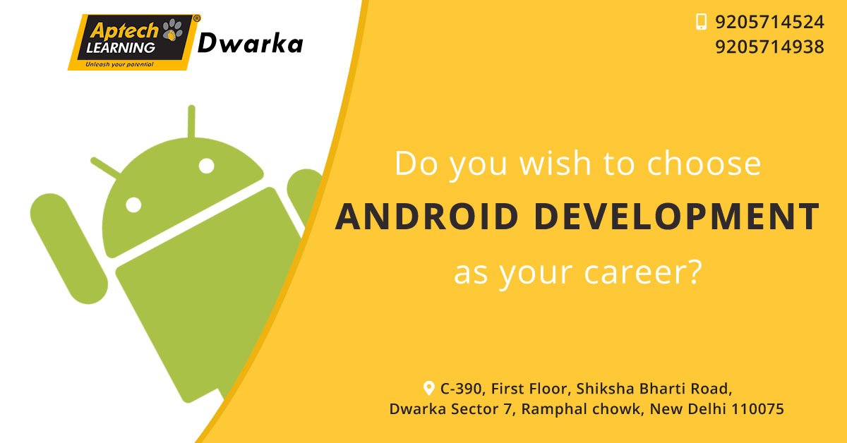 AptechDwarka's tweet image. Start Your Career in Android Application Development With Aptech Dwarka!
Our Android development course includes the unique Android OS architecture, GUI development and how to set up own applications in the Android marketplace.
Call us 9205714524
#AndroidAppDevelopmentCourse