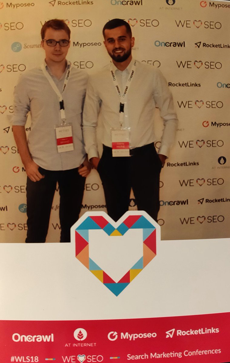 [LIVE] @etienne_nd et <a href="/GwennegM/">Gwenneg MARIÉ</a> nos deux experts SEO à l'événement @WeLoveSEO18
@oncrawl_fr
@myposeo
<a href="/AT_Internet_FR/">AT Internet France</a>
<a href="/rocketlinks_net/">RocketLinks</a>
#wls18