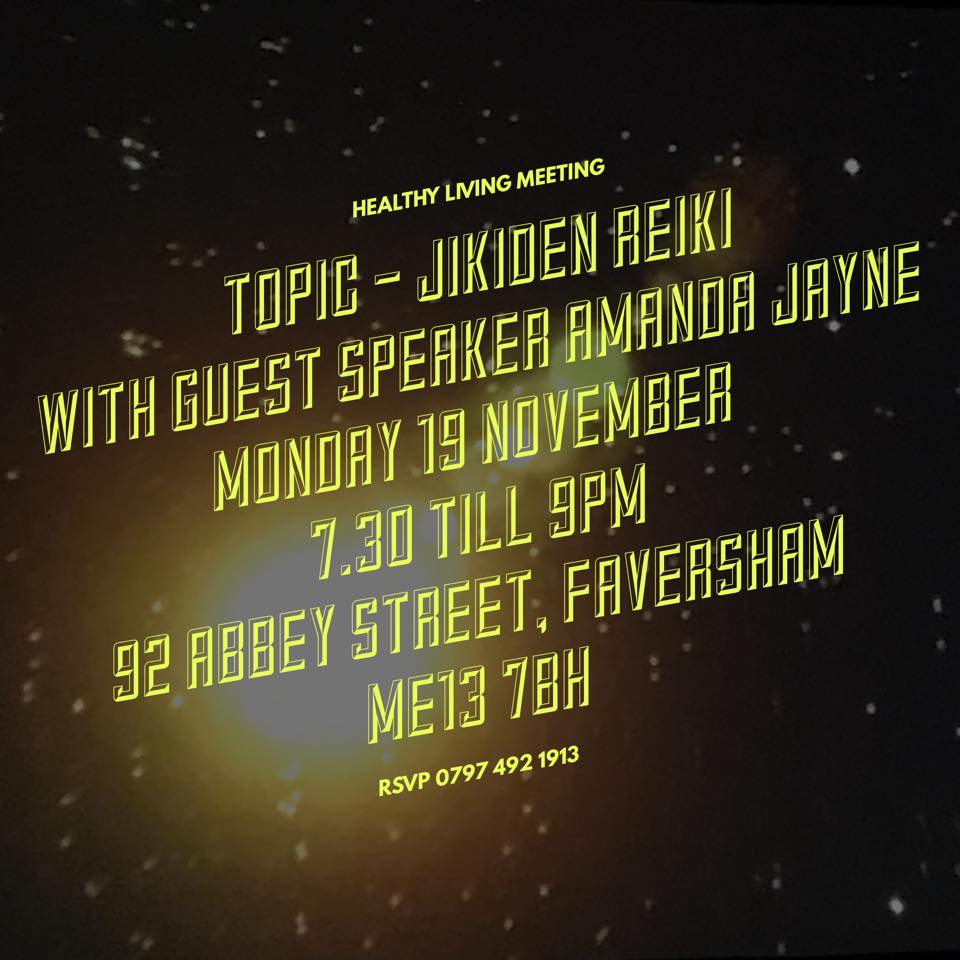 griseldamussett's tweet image. I am thrilled that Jikiden Reiki Daishihan @AmandacJayne will be our guest speaker in the November Healthy Living meeting in Faversham. She is a renowned practitioner, teacher and &amp;amp; author, &amp;amp; a truly inspiring healer. Monday 19th November, 7.30pm.