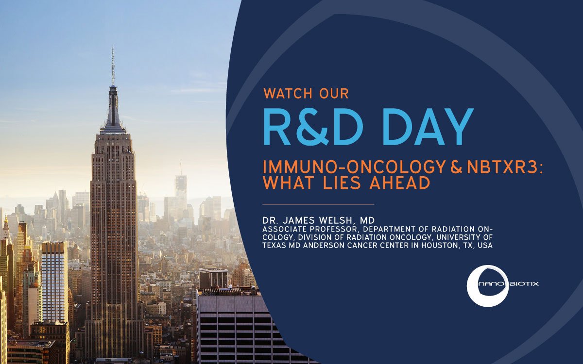 Nanobiotix's tweet photo. Nanobiotix organized last week its first R&D Day in NYC! Watch Dr. James WELSH, MD speech: “Immuno-Oncology & NBTXR3: What lies ahead”
https://t.co/Nep9AkzN2j
Other speeches and discussion are available at: https://t.co/Nep9AkzN2j
#RandDDay #Nanobiotix #Oncology #ImmunoOncology https://t.co/J2DqdCGkTl