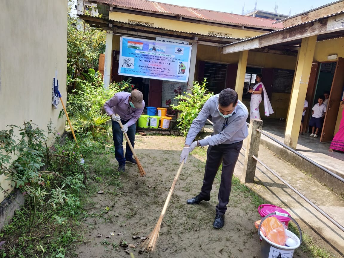 "Swachhta Hi Seva (SHS)" Abhiyan at Primary school, Jorhat BO-Jorhat, NHIDCL on 01 OCT 2018