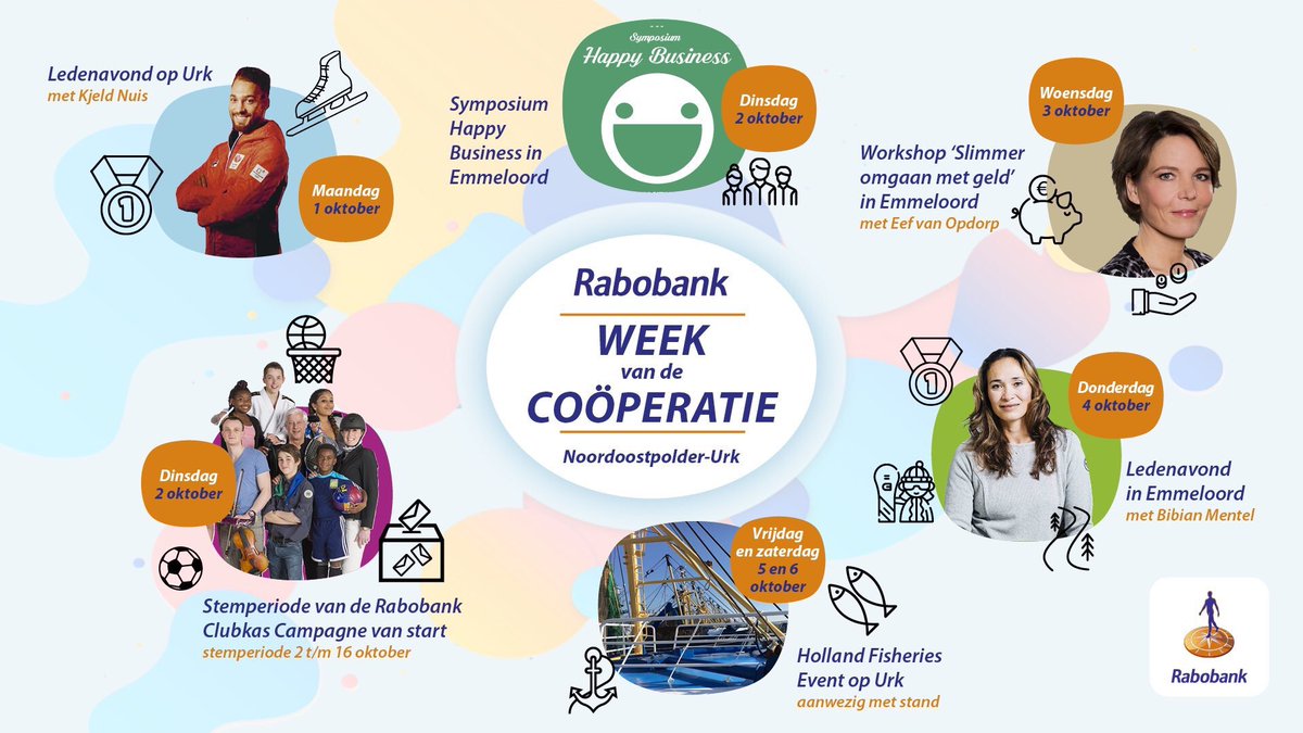 Vandaag dag 4 van onze #weekvdcooperatie @RaboNopUrk met onze ledenavond <a href="/theatervoorhuys/">Theater 't Voorhuys</a> <a href="/GemeenteNOP/">Noordoostpolder</a>. Onze gastheer <a href="/joepvandeudekom/">joep van deudekom</a> bekend van TV en theater en onze speciale gaste paralympisch snowboard heldin <a href="/BibianMentel/">Bibian Mentel</a>. Tot vanavond!!