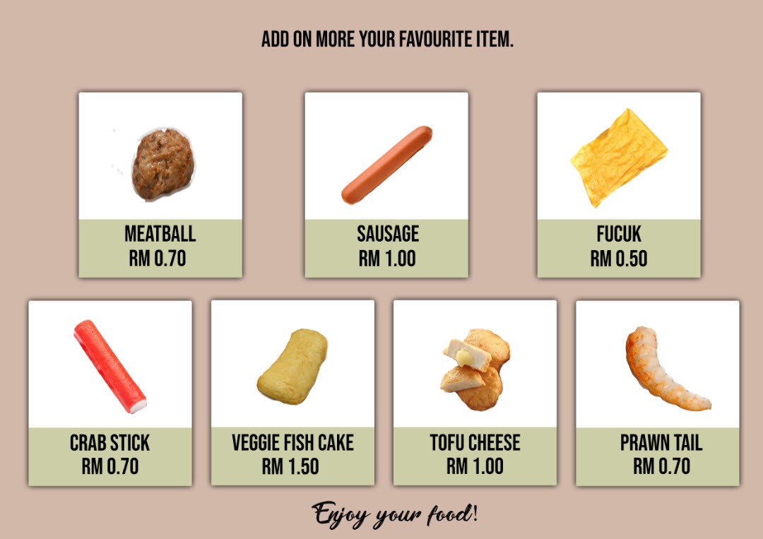 EximiusEvent's tweet image. HEAVENLY TASTE of ODEN EXIMART✨specially just for you guys  🎪Flexr Mini Funfest
⛱@ booth F7
⏰ 5.00pm-11.00pm (4-5 October)
🗺Padang Kawad UiTM Puncak Alam .
People who love to eat are always the best people🧚🏼‍♀️😋