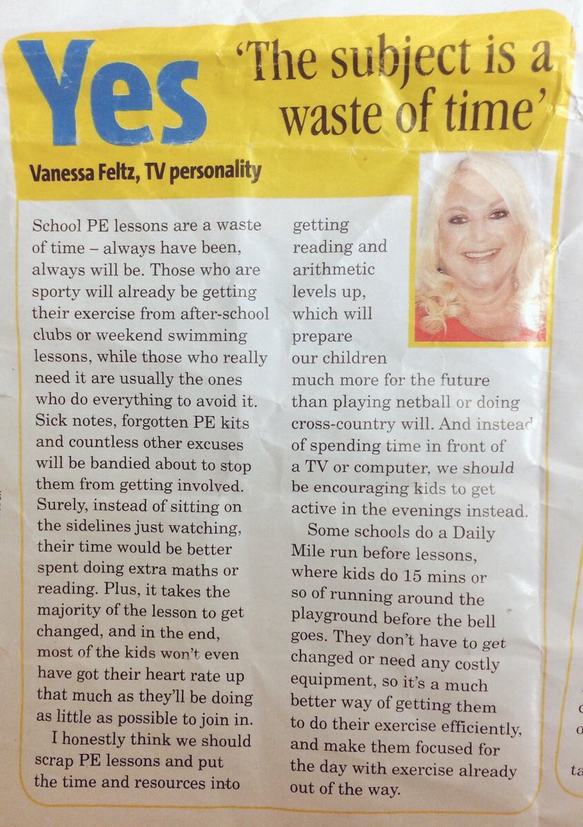 Everyone has the rights to their own opinions, however....We need to educate more people of the importance of #Physed - Team Physed let’s continue to show the world why this is the most important learning area for our future.