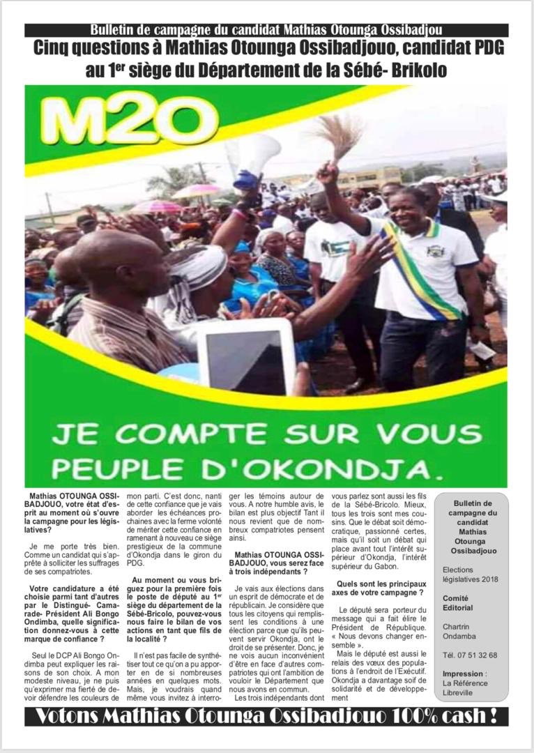 Mdeuxo1's tweet photo. Journal de campagne de #MathiasOtounga #M2o #Okondja #PDG2R #Gabon https://t.co/Fwmy4dDDNB