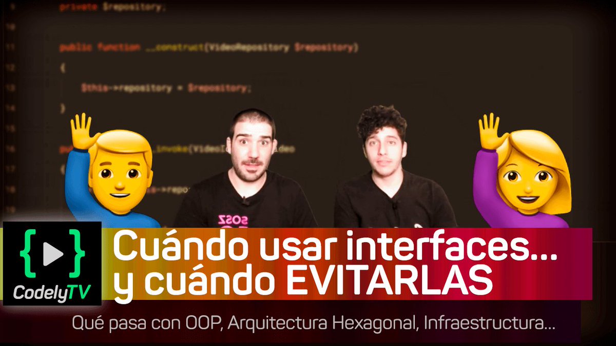 CodelyTV's tweet photo. Nuevo vídeo mañanero en @CodelyTV 😬

Cuándo usar interfaces… y cuándo EVITARLAS 🙅‍♂️

🎟️ Haciendo RT de este tweet entras en el sorteo de una entrada GRATIS para el training de @goKarumi sobre Kotlin!

👇 ¡Dentro vídeo! 👇
https://t.co/Y1HB3nW6PY https://t.co/dN3LpYqdqU