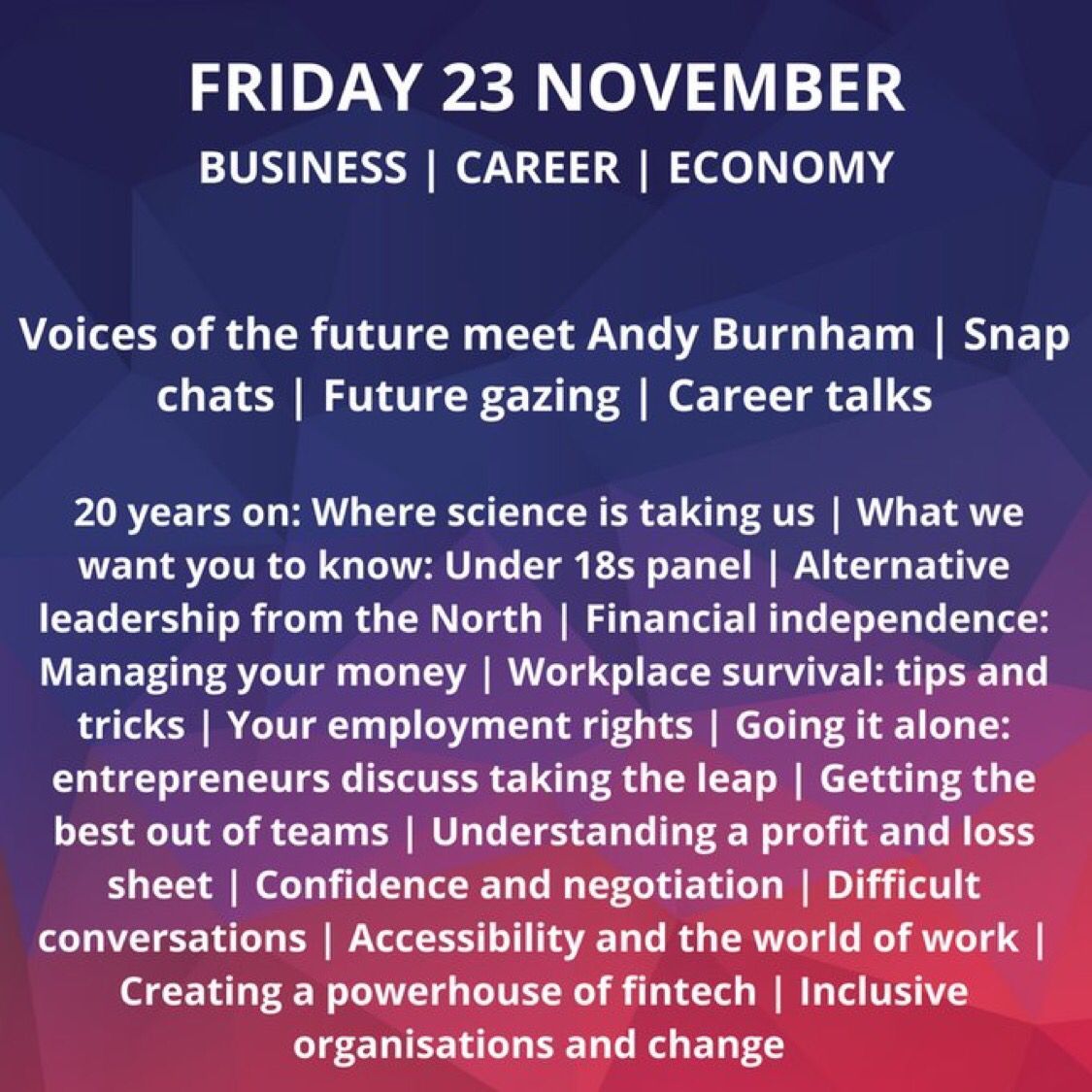 NorthernPowerFutures (@np_futures) on Twitter photo Whether you’re from the #North, live in the North or work in the North - this #NPFutures festival is all about you: buff.ly/2Cx7Duu - this is your chance to help amplify your voice, make a difference and take part in a fantastic 2-day festival on 23-24 Nov <a href="/mcr_central/">Manchester Central</a> Whether you’re from the #North, live in the North or work in the North - this #NPFutures festival is all about you: buff.ly/2Cx7Duu - this is your chance to help amplify your voice, make a difference and take part in a fantastic 2-day festival on 23-24 Nov <a href="/mcr_central/">Manchester Central</a>