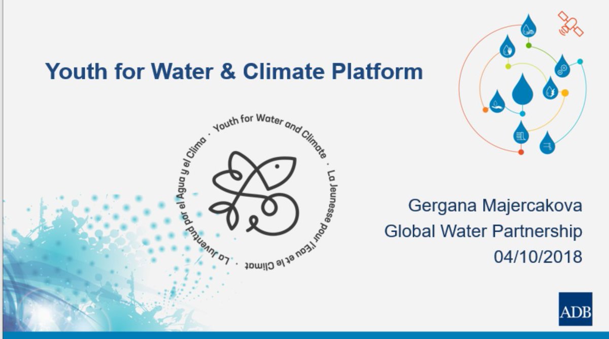 GWPnews's tweet photo. #AWF2018: Gergana Majercakova talks about GWP's #Youth engagement strategy and presents the Youth for Water &amp; Climate @YWCplatform #AsiaWaterForum #information #innovation #technology  #Manila https://t.co/Z7ZSXnxTpk
