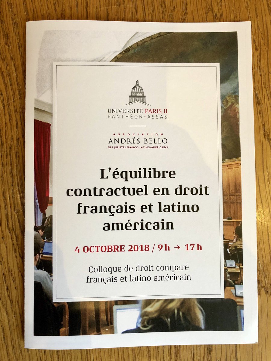 Colloque annuelle de l’Association Andrés Bello : L’équilibre contractuel en droit français et latino-américaine