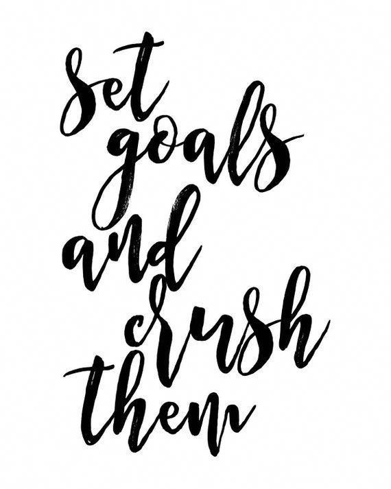 Just Pinned to Health and Fitness Motivation Quotes: Set Goals And Crush Them, Motivational Poster, Fitness Motivation, Inspirational Wall Art, Typograph #weightlossquotes