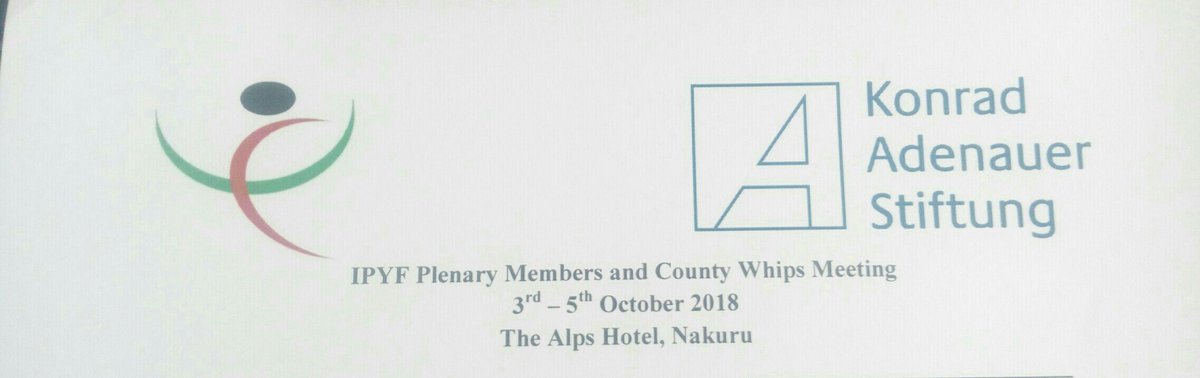 ipyfkenya's tweet photo. IPYF Plenary Members and County Whips Meeting in partnership with @KAS_Kenya underway at The Alps Hotel,Nakuru. @AmbroseNjeru @wakoliben @HildahUku @BrianKeter @FanuelKataka @Edwinngugi3 https://t.co/Itax2QNcNl