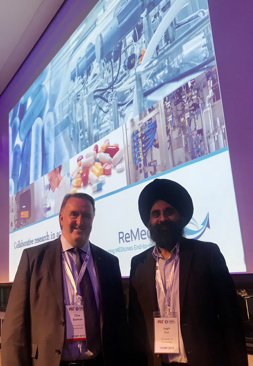 IfMCambridge's tweet photo. Dr Jag Srai and Prof Clive Badman present an overview of #remedies at the #iscmp2018 conference in London. #supplychain #continuousmanufacturing @EPSRC_CMAC @GSK @CIMCambridge https://t.co/olz1ASwhYi